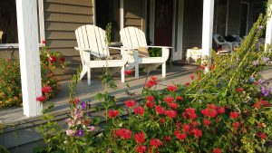 The front porch of A Wild Rose, Bedrooms for rent near Glacier National Park